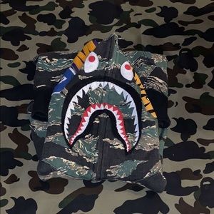BAPE Tiger Camo Sharkface Full Zip Hoodie